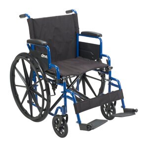 Drive Medical Blue Streak Wheelchair With Flip Back Desk Arms And Swing Away Footrests, 20 Seat , CVS