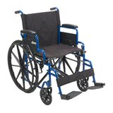 Drive Medical Blue Streak Wheelchair with Flip Back Desk Arms and Swing Away Footrests, thumbnail image 1 of 5