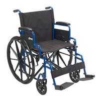 Drive Medical Blue Streak Wheelchair with Flip Back Desk Arms and Swing Away Footrests