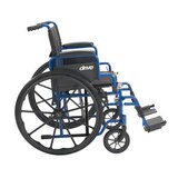 Drive Medical Blue Streak Wheelchair with Flip Back Desk Arms and Swing Away Footrests, thumbnail image 2 of 5