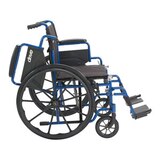 Drive Medical Blue Streak Wheelchair with Flip Back Desk Arms and Swing Away Footrests, thumbnail image 3 of 5