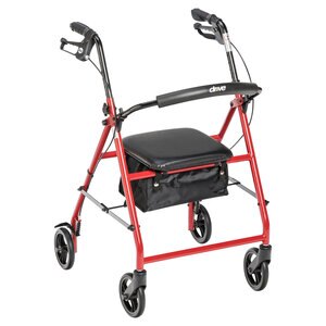 Drive Medical Rollator With 6 Wheels, Red , CVS