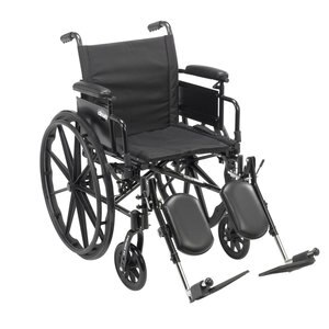 Drive Medical Cruiser X4 Lightweight Dual Axle Wheelchair with Adjustable Detachable Desk Arms, Elevating Leg Rests