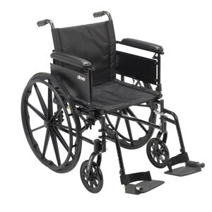 Drive Medical Cruiser X4 Lightweight Dual Axle Wheelchair with Adjustable Detachable Full Arms, Swing Away Footrests