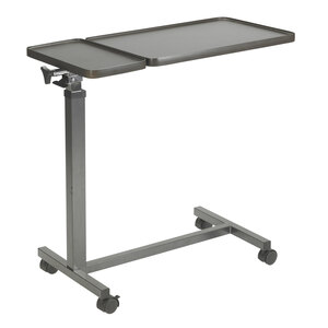 Drive Medical - Mesa de cama dividida con cubierta inclinable, multiuso