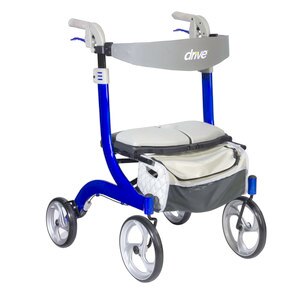 Drive Medical Nitro DLX Euro Style Rollator Rolling Walker, Sleek Blue , CVS