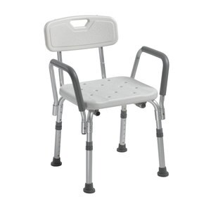  Drive Medical Knock Down Bath Bench with Back and Padded Arms 