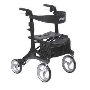 Drive Medical Nitro Elite CF Carbon Fiber Rollator Rolling Walker, Black