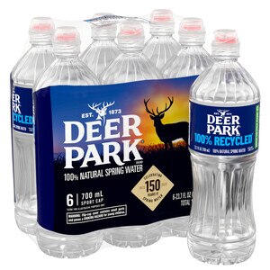Deer Park 100% Natural Spring Water, 23.7-ounce plastic sport cap bottles (Pack of 6)