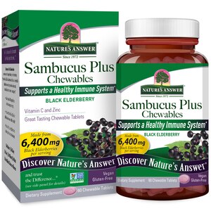 Nature's Answer Sambucus Plus Chewables, Black Elderberry, 60 CT