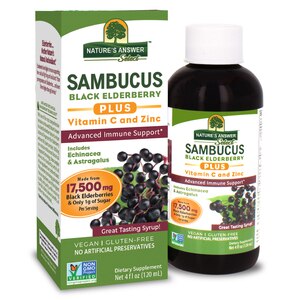 Nature's Answer Select Sambucus Black Elderberry Plus Vitamin C and Zinc Syrup