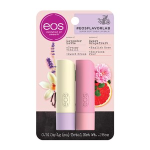 eos flavorlab Stick Lip Balm - Lavender Latte and Sweet Grapefruit 2-pack, 0.14 OZ