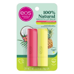 eos Super Soft Shea Lip Balm Stick - Coconut Milk and Pineapple Passionfruit 2-pack, 0.14 OZ