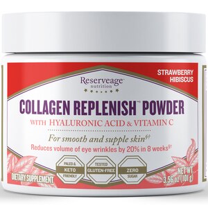  Reserveage Collagen Replenish Powder, Strawberry Hibiscus, 3.56 OZ 