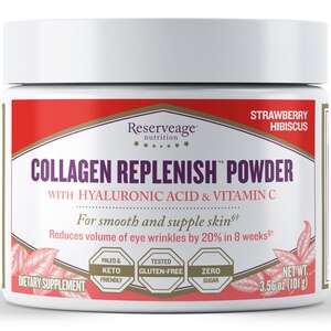  Reserveage Collagen Replenish Powder, Strawberry Hibiscus, 3.56 OZ 