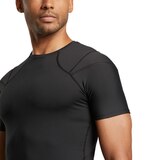 Tommie Copper Men's Compression Shoulder Support Shirt, Black, L, thumbnail image 5 of 9