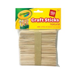 Crayola Natural Craft Sticks, 150 CT