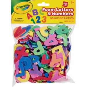 Crayola Foam Letters & Numbers, Assorted Colors, 266 CT