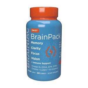 Brainiac Adult Daily  BrainPack Gummies, Supports Brain & Eye Health, 90CT