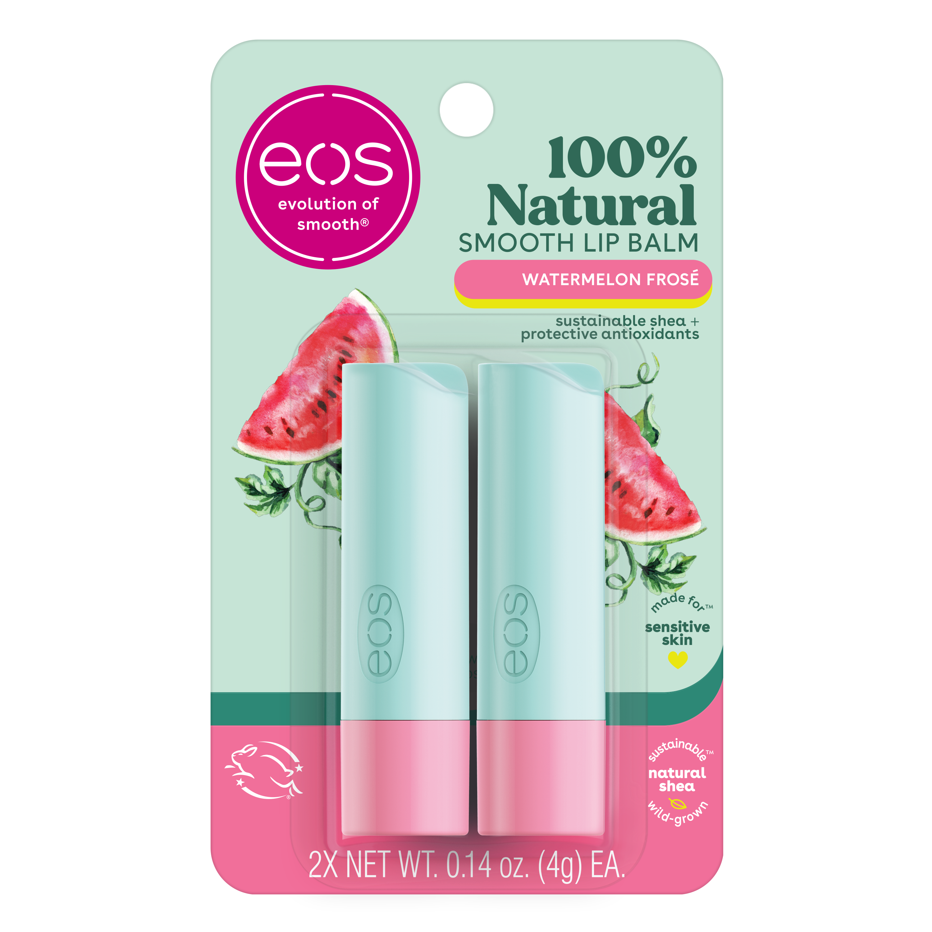Eos 100% Lip Balm Sticks, Natural Watermelon Fros - 0.14 Oz , CVS