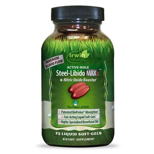 Irwin Naturals Steel-Libido Max3 + Nitric Oxide Booster Liquid Softgels, 75 Ct , CVS