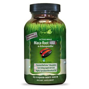 Irwin Naturals Maca-Root Max3 + Ashwagandha Liquid Softgels, 75 CT