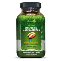 Irwin Naturals Magnesium + Ashwagandha Liquid Soft-gels, 60 CT