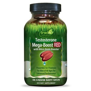 Irwin Naturals Testosterone Mega-Boost Red Liquid Soft-gels, 56 CT
