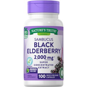 Nature's Truth Sambucus Black Elderberry - Suplemento dietario, 1000 mg