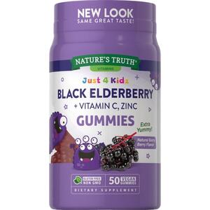 Nature's Truth Just 4 Kidz Black Elderberry plus Vitamin C, Zinc Gummies