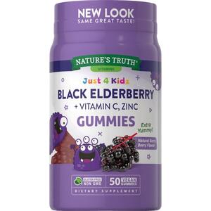 Nature's Truth Just 4 Kidz Black Elderberry Plus Vitamin C, Zinc Gummies - 50 Ct , CVS