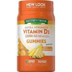  Nature's Truth Extra Strength Vitamin D3 50 mcg (2000 IU) Gummies 