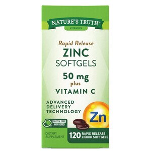 Nature's Truth Rapid Release Zinc 50 Mg Plus Vitamin C Softgels - 120 Ct , CVS