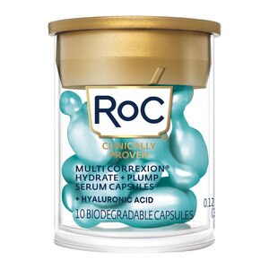 RoC Multi Correxion Hydrate + Plump Night Serum Capsules With Hyaluronic Acid, 10 Ct , CVS