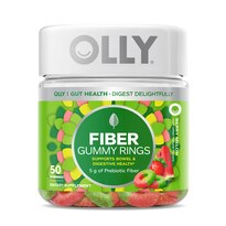OLLY Fiber Gummy Rings, FOS, 5 g Prebiotic   Strawberry Watermelon Flavor, 50CT