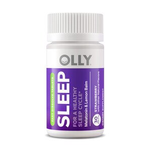 OLLY Sleep Fast Dissolve Tablets, 3mg Melatonin, Vegan, Strawberry, 30 CT
