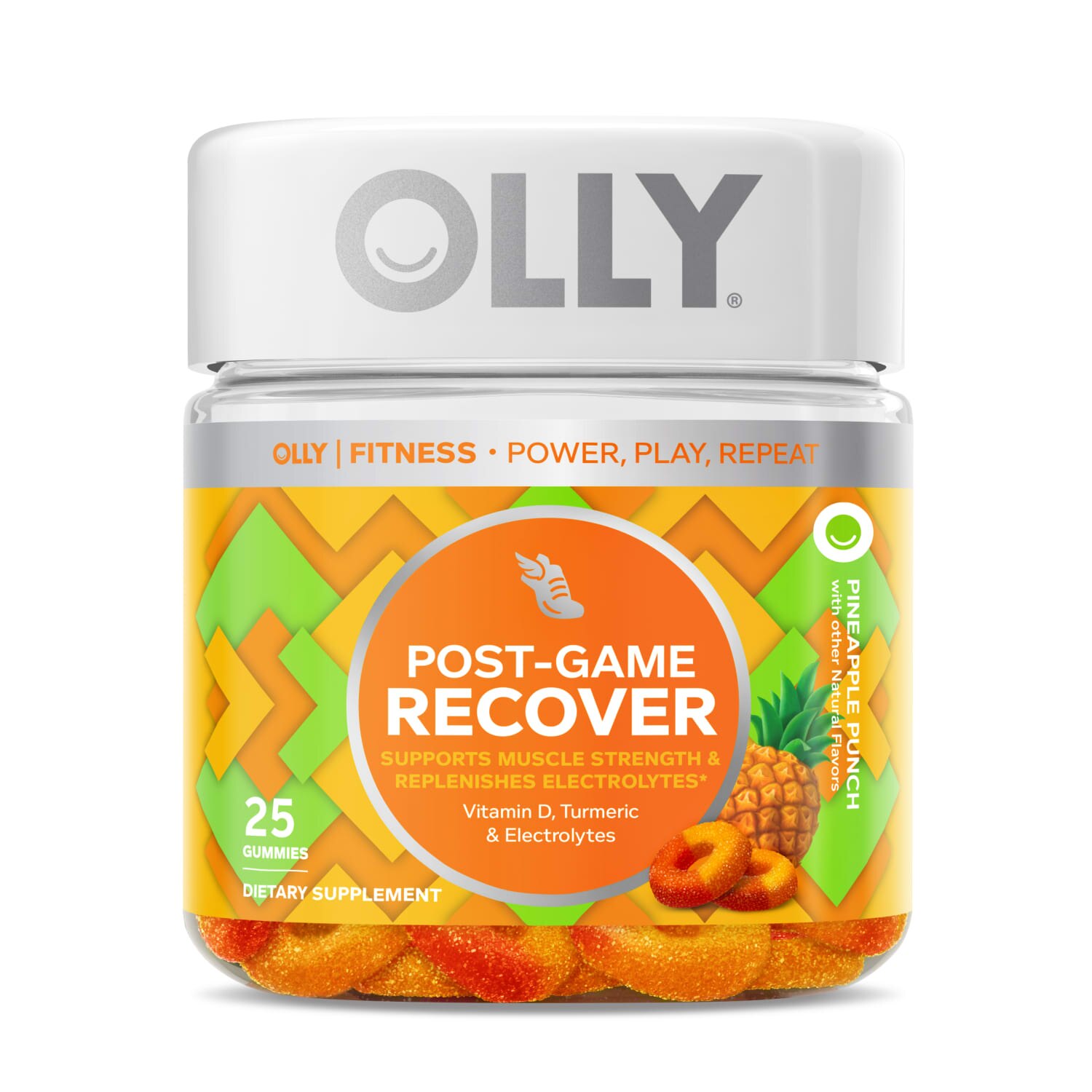 OLLY Post-Game Recover Gluten Free Gummies, Pineapple Flavor, 25 Ct , CVS