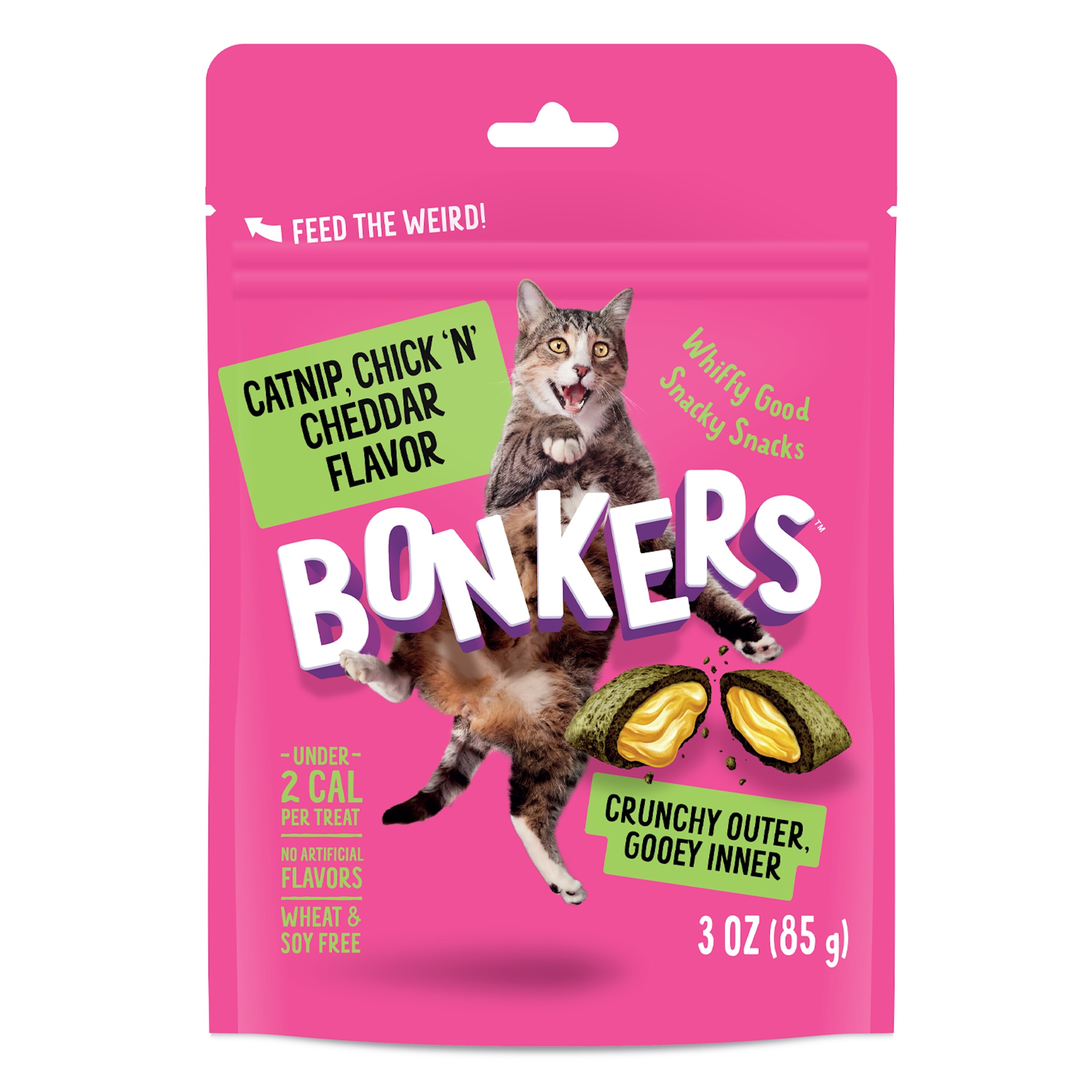 BONKERS Crunchy And Soft Cat Treats, Catnip, Chick N' Cheddar Flavor, 3 Oz , CVS