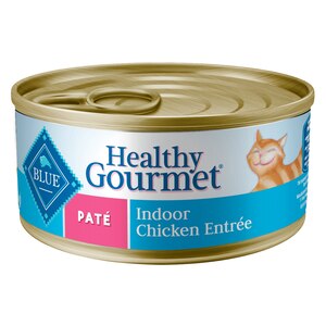  Blue Buffalo Healthy Gourmet Natural Adult Pate Wet Cat Food, Indoor Chicken Entree, 5.5 OZ 