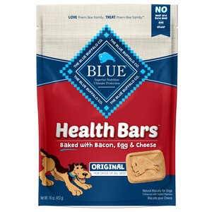 Blue Buffalo Health Bars Natural Crunchy Dog Treats Biscuits, Bacon, Egg & Cheese 16 OZ