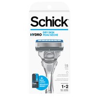 Schick Hydro Dry Skin 5-Blade Disposable Razors + 2 Razor Blade Refills