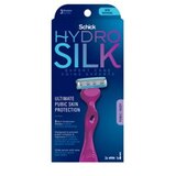 Schick Hydro Silk Ultimate Pubic Skin Protection 3-Blade Razor + 3 Razor Blade Refills, thumbnail image 1 of 8