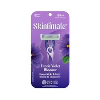 Skintimate Exotic Violet Blooms - Rasuradoras desechables de 4 hojas, 4 u.