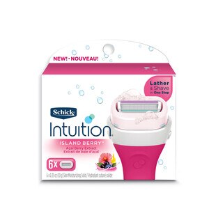 Schick Intuition 4-Blade Razor Blade Refills, Island Berry