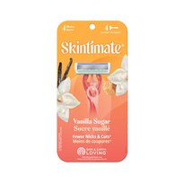 Skintimate Vanilla Sugar - Rasuradoras desechables de 4 hojas, exfoliantes, 4 u.