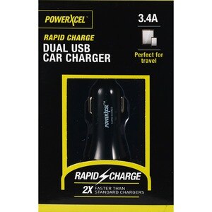 PowerXcel Dual 3.4A Black, Car Charger , CVS