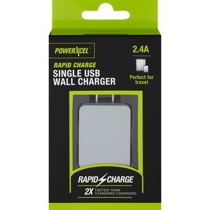PowerXcel Wall Charger 2.4A, Silver , CVS