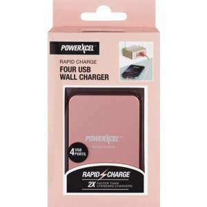 PowerXcel Rapid Charge 4 USB Wall Charger, Rose Gold , CVS