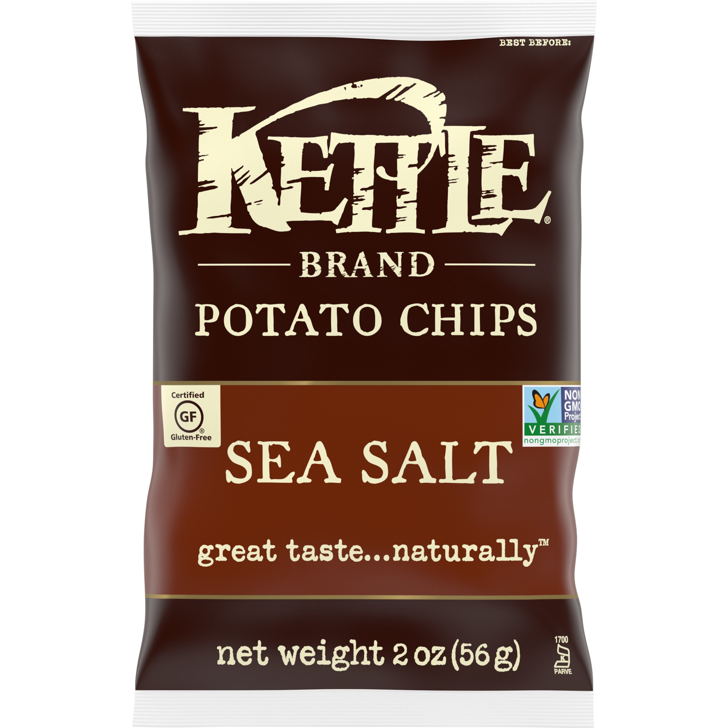 Kettle Brand Sea Salt Kettle Potato Chips, 2 oz