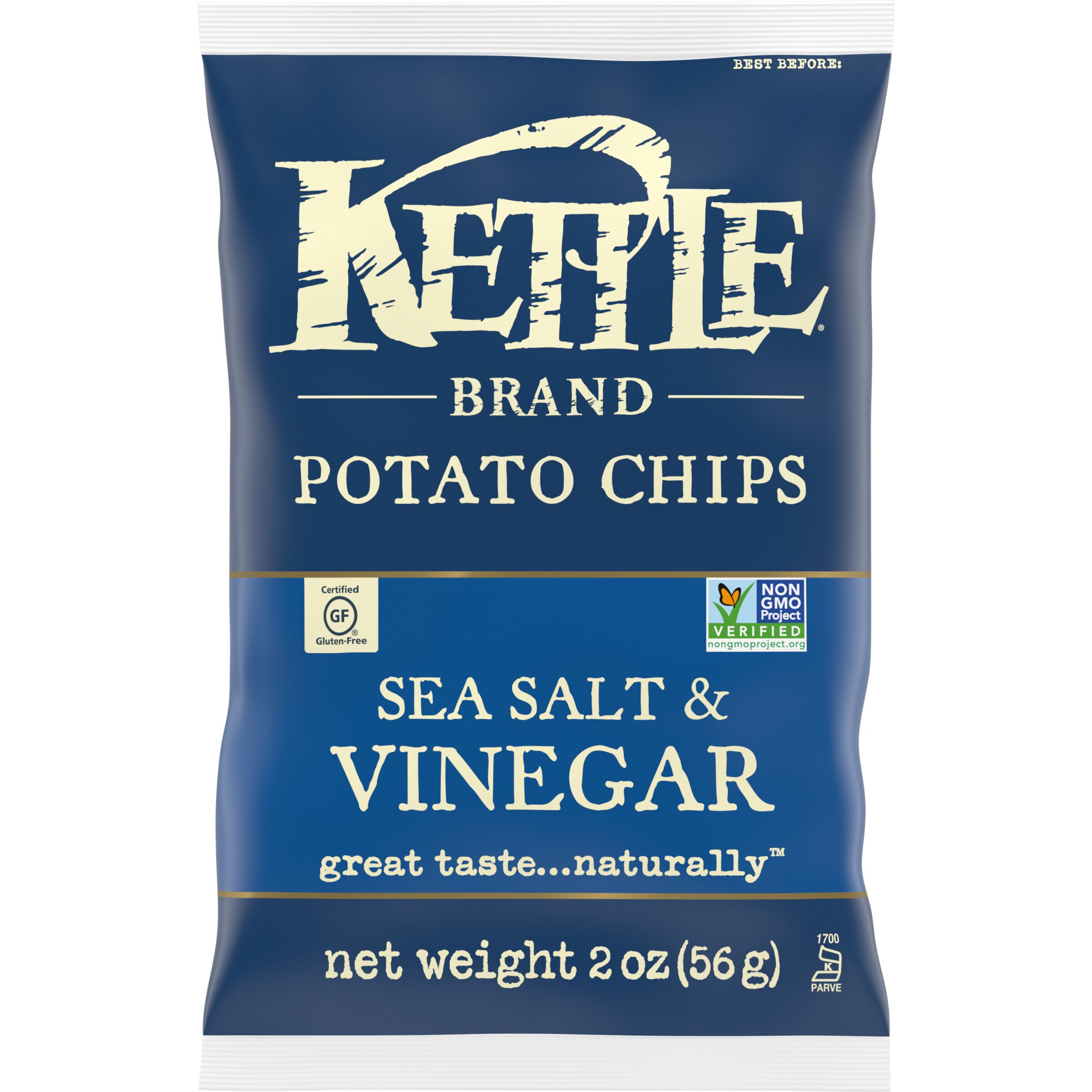 Kettle Brand Sea Salt & Vinegar Kettle Potato Chips, 2 oz